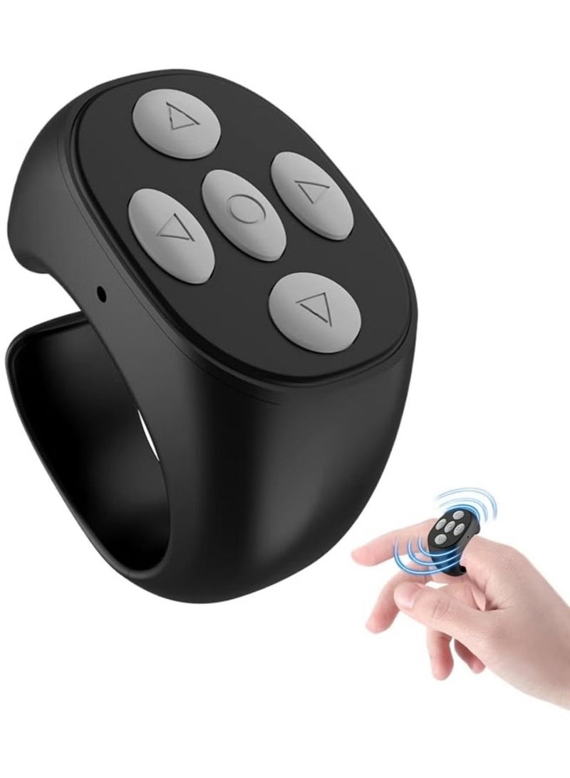 JIMATOR Bluetooth scroll ring, TikTok scroll ring, wireless Bluetooth remote control page flip, watching short videos, taking photos, listening to music, can meet all your needs (black) - Image 1